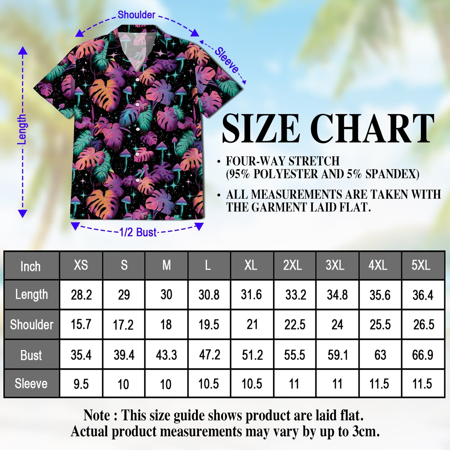 Tropical Neon Mushroom Hawaiian Shirt for Men, Button Down Aloha Shirt - Azhawaiian