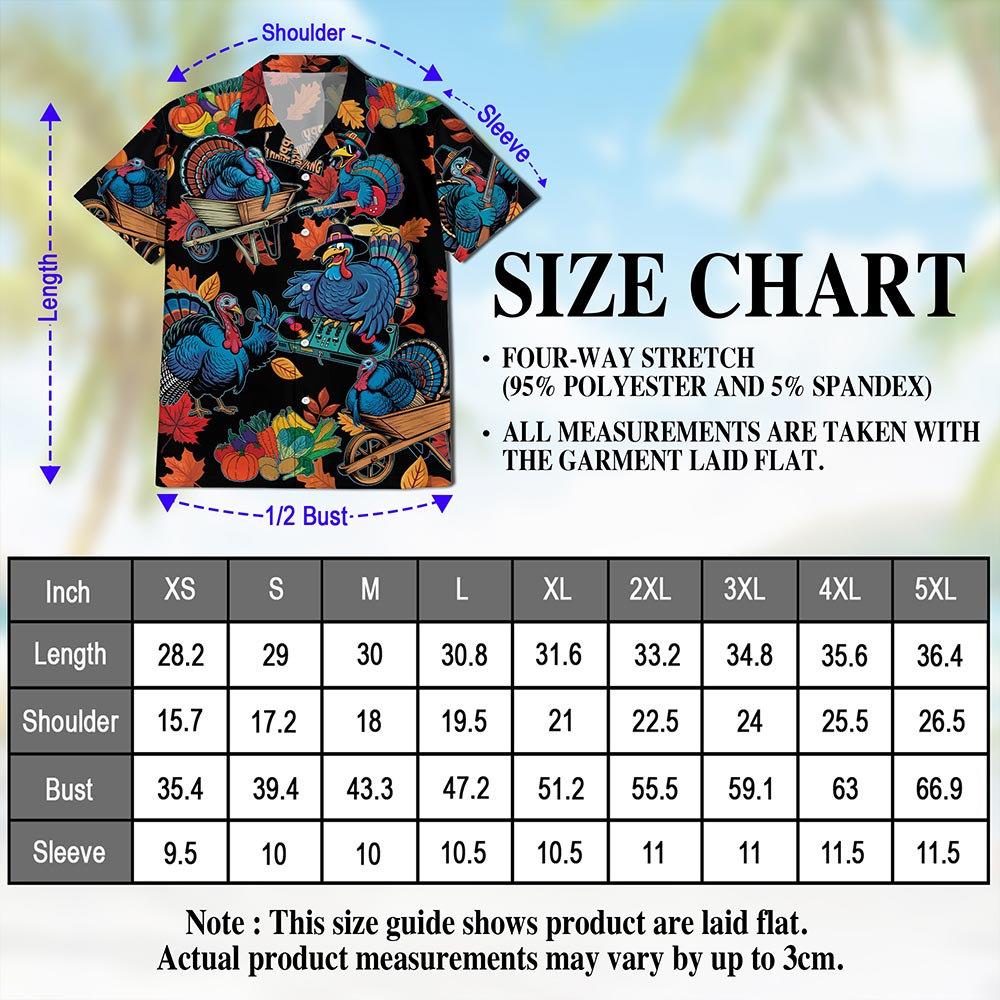 Happy Turkey Day Hawaiian Shirt for Men, Button Down Aloha Shirt - Azhawaiian