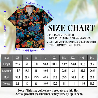 Happy Turkey Day Hawaiian Shirt for Men, Button Down Aloha Shirt - Azhawaiian