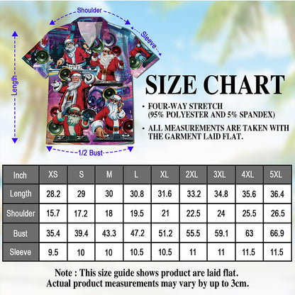 DJ Santa Claus Christmas Hawaiian Shirt for Men, Button Down Aloha Shirt - Azhawaiian