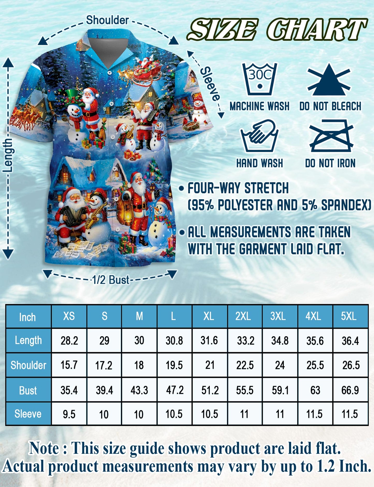 Funny Santa and Snowman Hawaiian Shirt for Men, Button Down Aloha Shirt - Azhawaiian