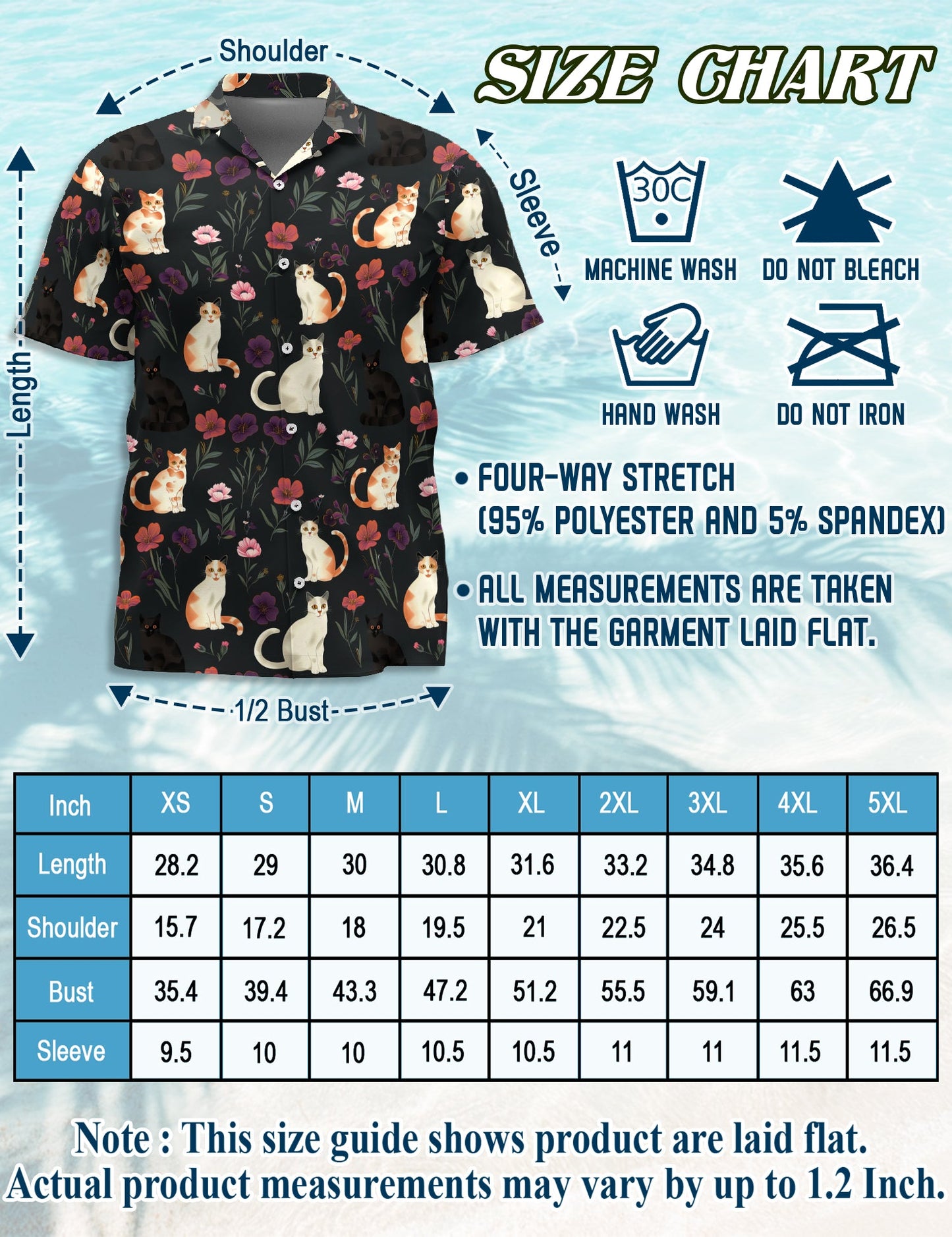 Cute Cat White Hawaiian Shirt for Men, Button Down Aloha Shirt - Azhawaiian