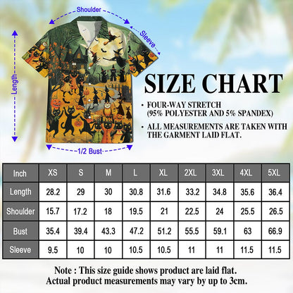 Black Cat Hawaiian Shirt for Men, Button Down Aloha Shirt - Azhawaiian