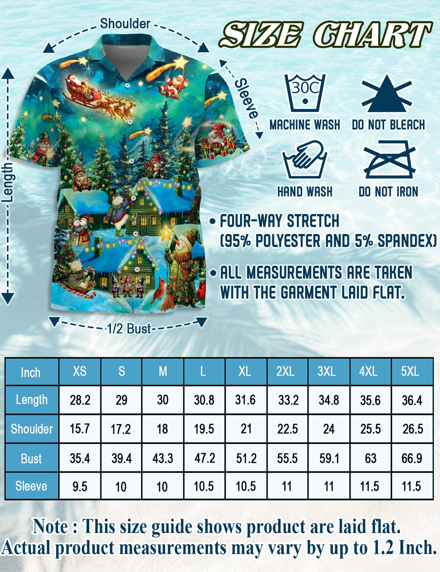 Magical Christmas Night Scene Hawaiian Shirt for Men, Button Down Aloha Shirt - Azhawaiian