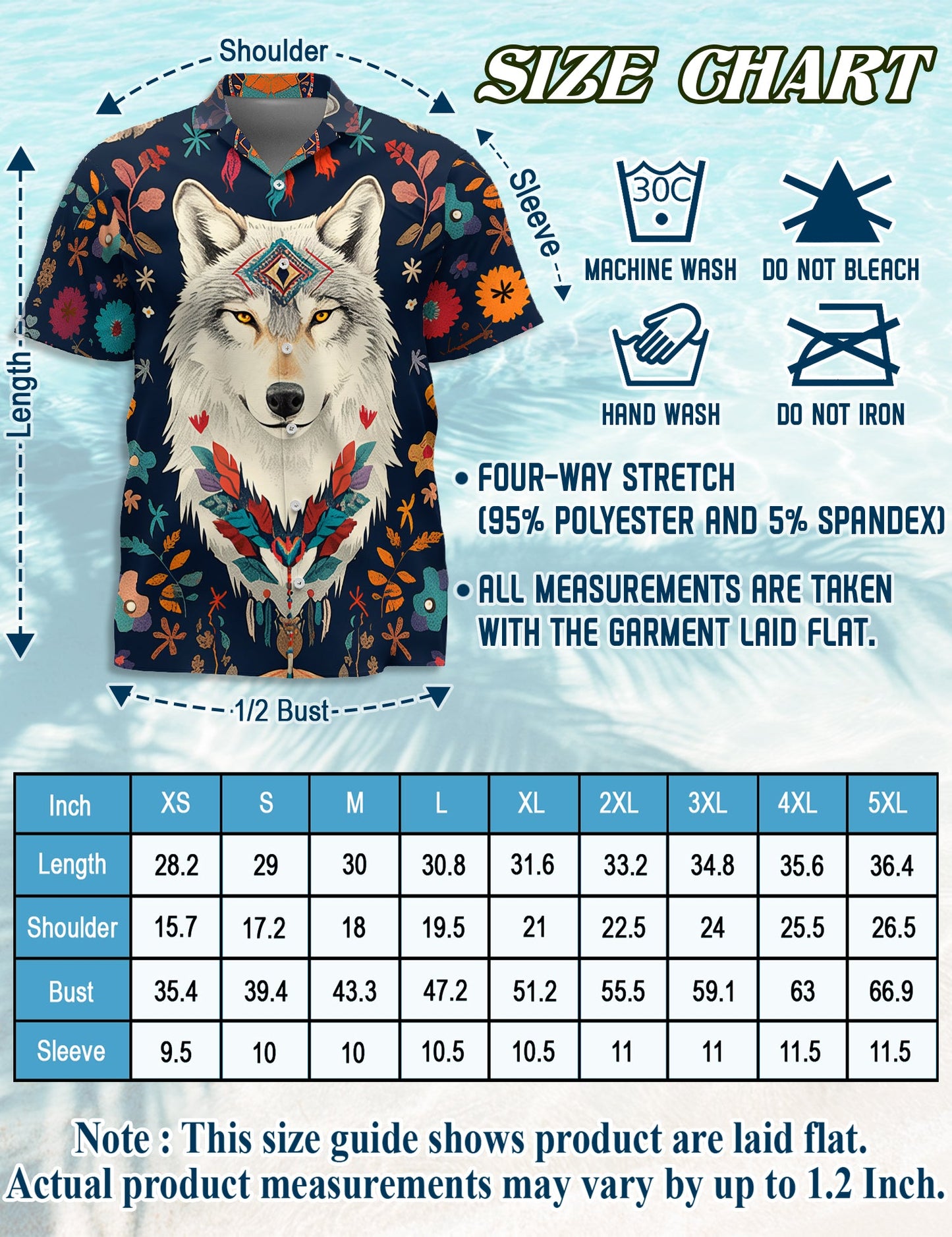 Wolf Art Hawaiian Shirt for Men, Button Down Aloha Shirt - Azhawaiian