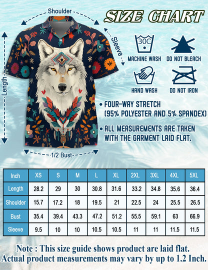 Wolf Art Hawaiian Shirt for Men, Button Down Aloha Shirt - Azhawaiian