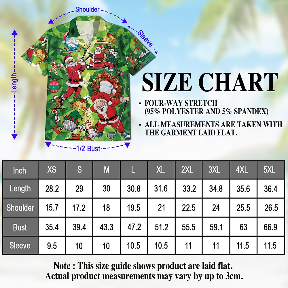 Santa Claus Christmas Hawaiian Shirt for Men, Button Down Aloha Shirt - Azhawaiian