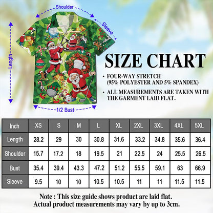 Santa Claus Christmas Hawaiian Shirt for Men, Button Down Aloha Shirt - Azhawaiian