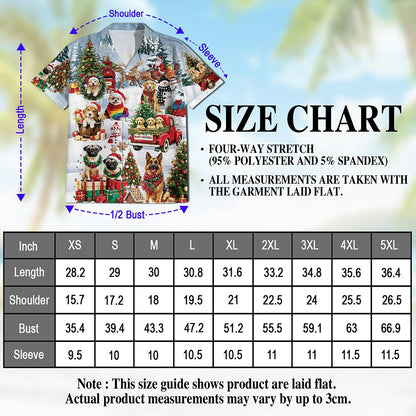 Christmas Dogs Hawaiian Shirt for Men, Button Down Aloha Shirt - Azhawaiian