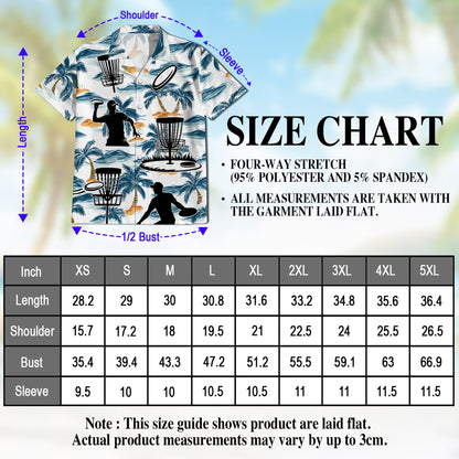 Tropical Disc Golf Hawaiian Shirt for Men, Button Down Aloha Shirt - Azhawaiian