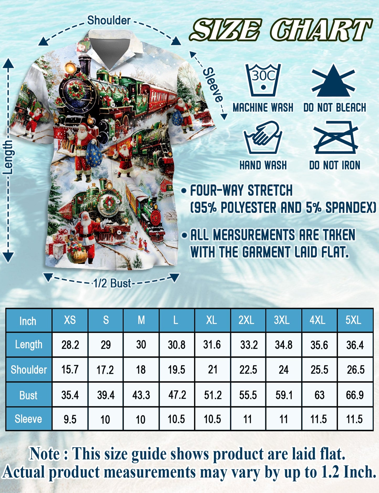 Christmas Train Hawaiian Shirt for Men, Button Down Aloha Shirt - Azhawaiian