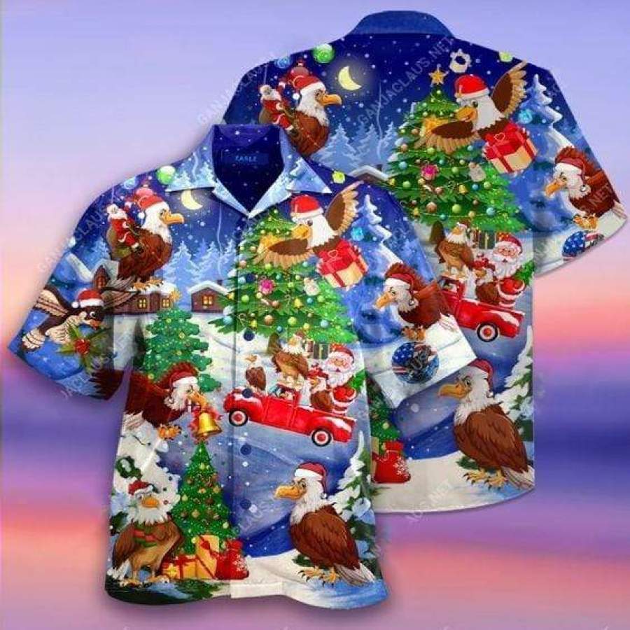 Hawaiian Aloha Shirts Eagles On Christmas