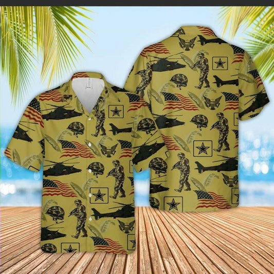 Hawaiian Aloha Shirts U.S Army Soldier Pattern