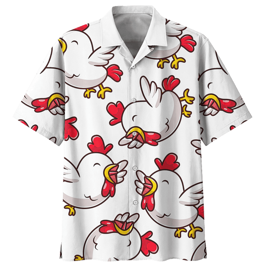 Chicken   White Amazing Design Unisex Hawaiian Shirt For Men And Women Dhc17063706