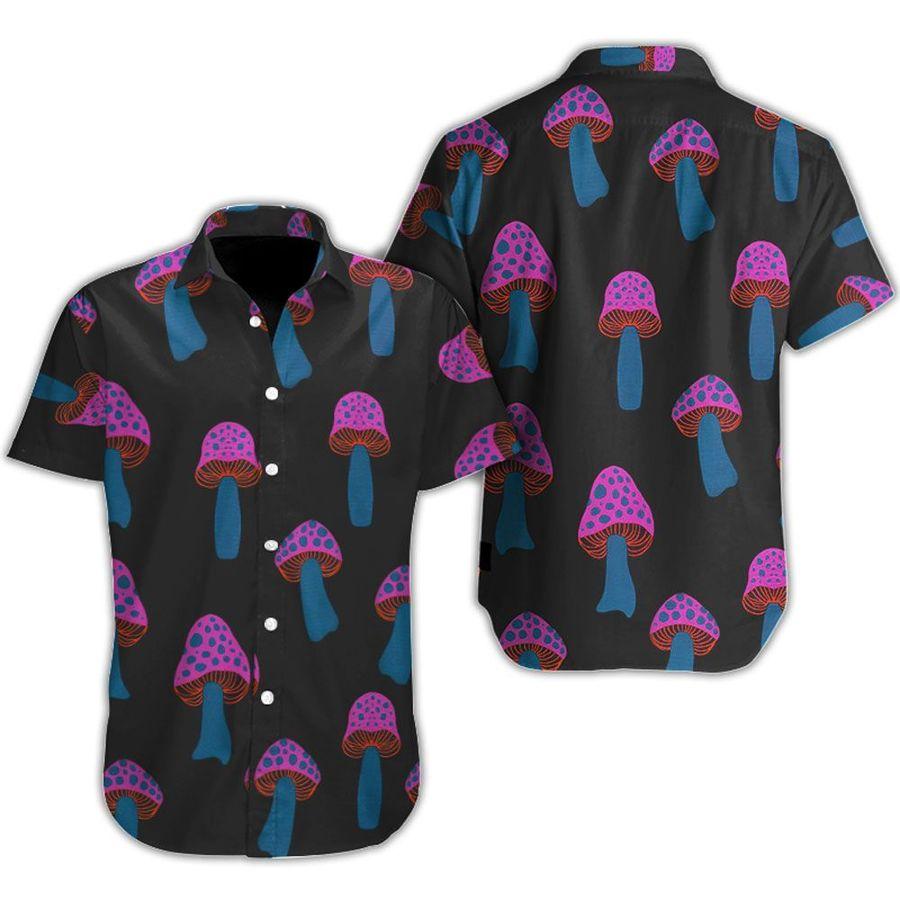 Hawaiian Aloha Shirts Purple Mushroom