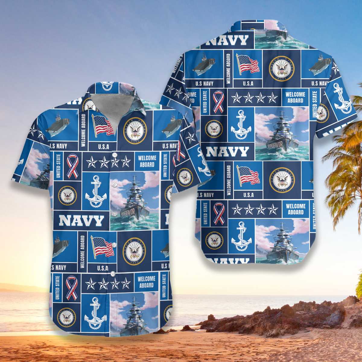 Hawaiian Aloha Shirts Veteran Soldier Us Navy Welcome