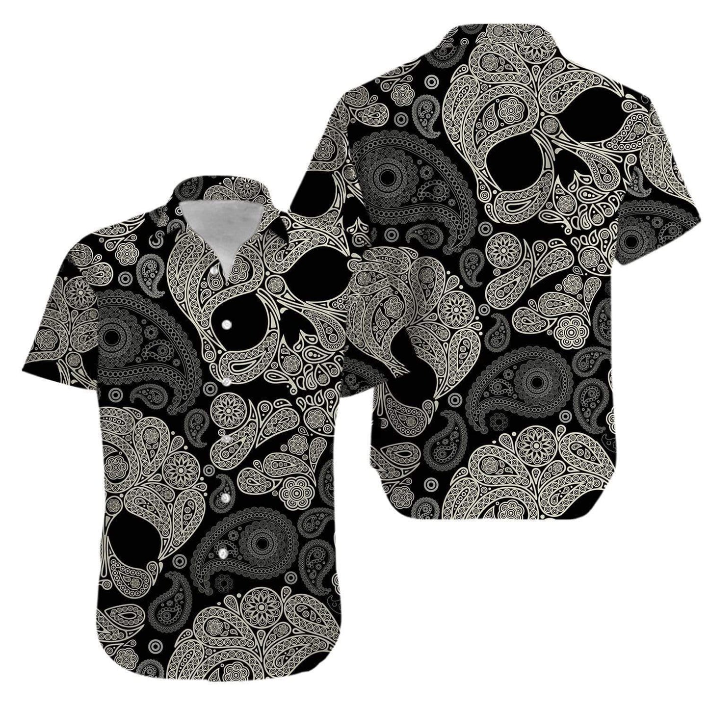 Skull Mandala Hawaiian Aloha Shirts #V