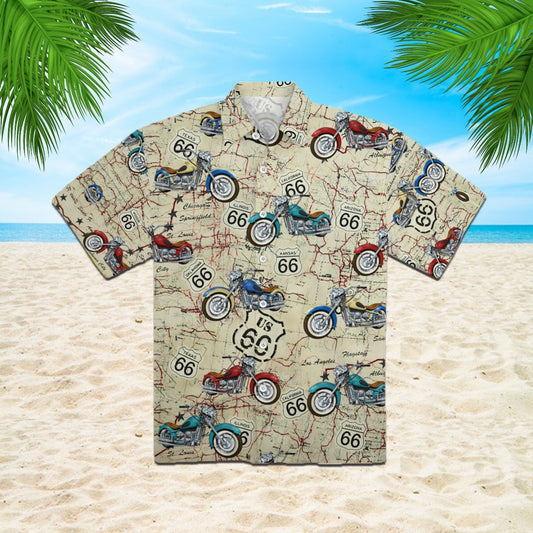 OragonTee Amazing Vintage Motorcycle On Route 66 Hawaiian Shirt | For Men & Women | Adult | WT1275