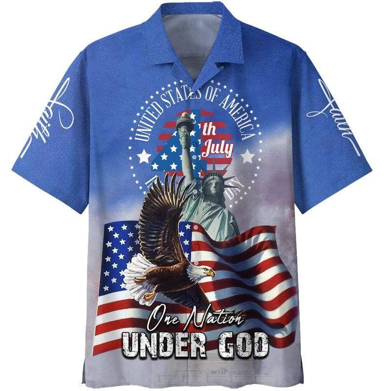 4Th July One Nation Under God Independence Day Unisex Hawaiian Shirts