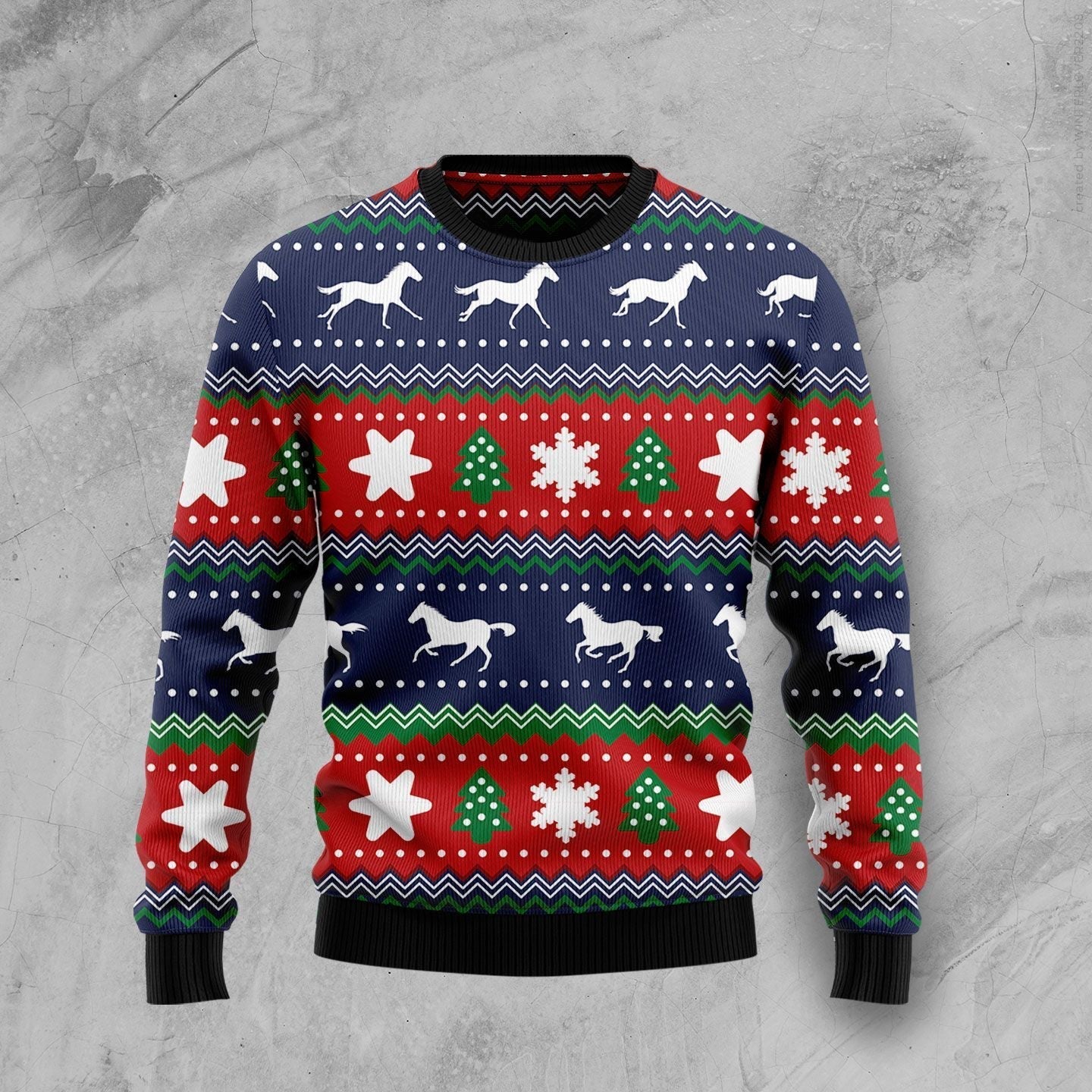 Amazing Horses Ugly Christmas Sweater 