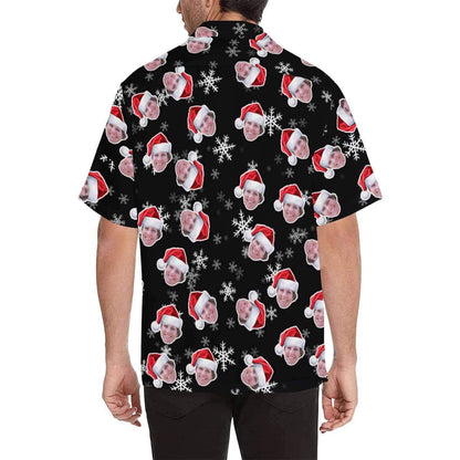 Custom Face Christmas Hats Men's Hawaiian Shirt