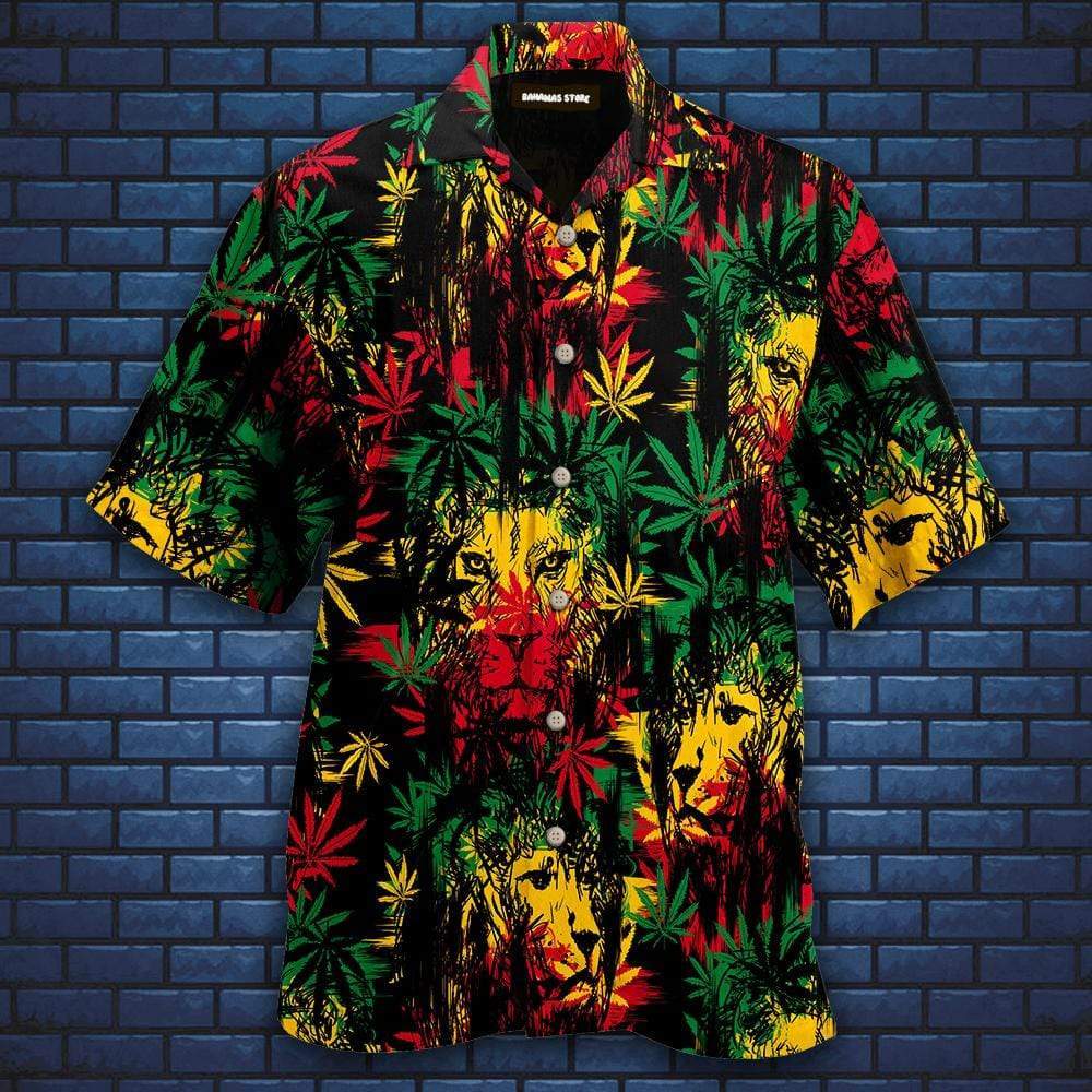 Jamaica Lion Colorful Weed Hawaiian Shirts #DH