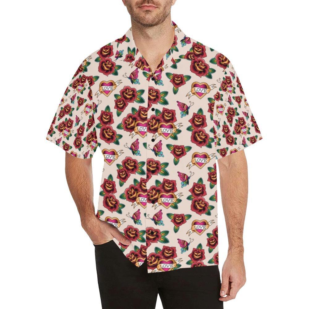 Tattoo Rose Print Design Hawaiian Shirt