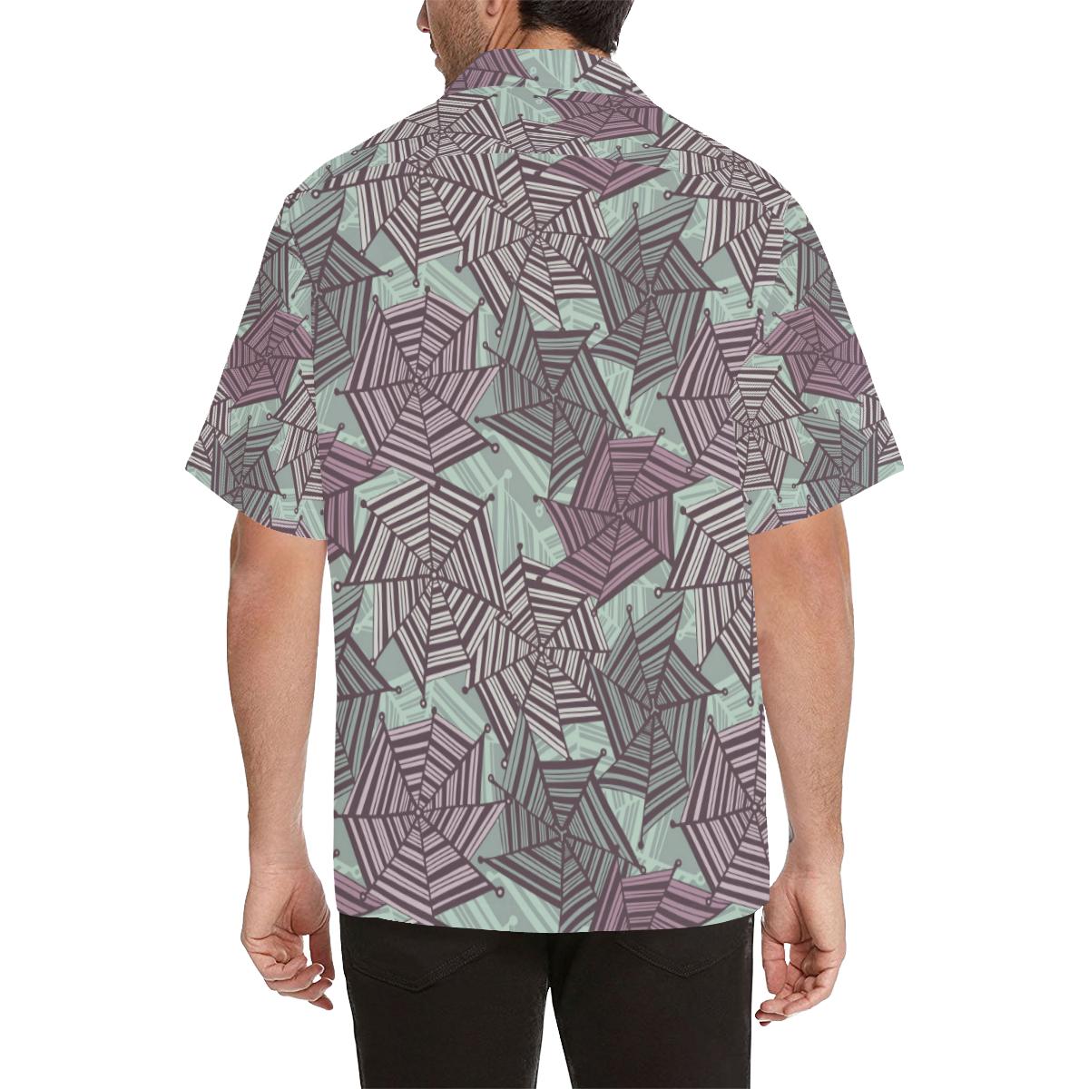 Spider Web Cobweb Design Color Pattern Mens All Over Print Hawaiian Shirt