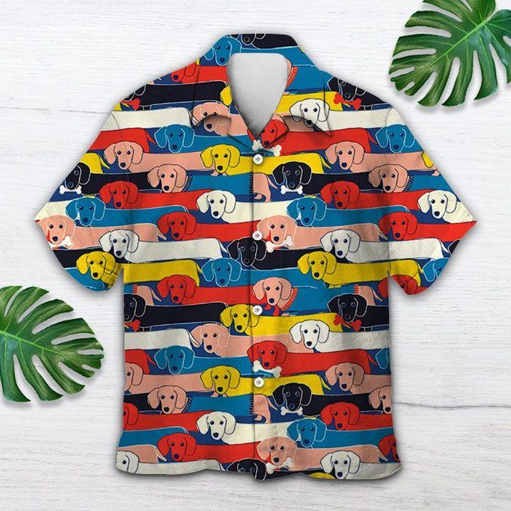 Colorful Dachshund Unisex Hawaiian Shirts #H