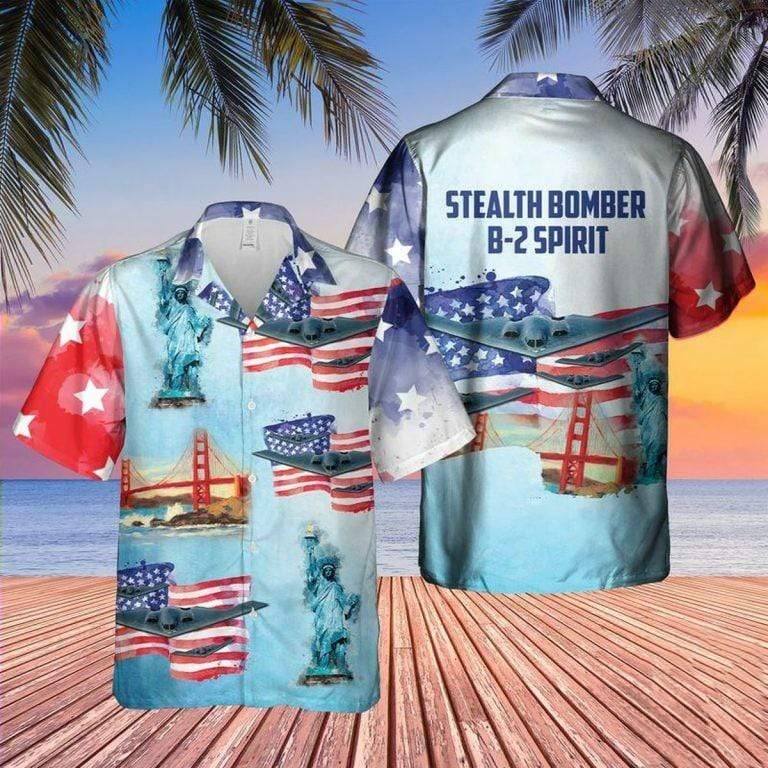 Hawaiian Aloha Shirts Stealth Bomber B-2 Spirit