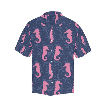 Seahorse Pink Pattern Print Design Hawaiian Shirt