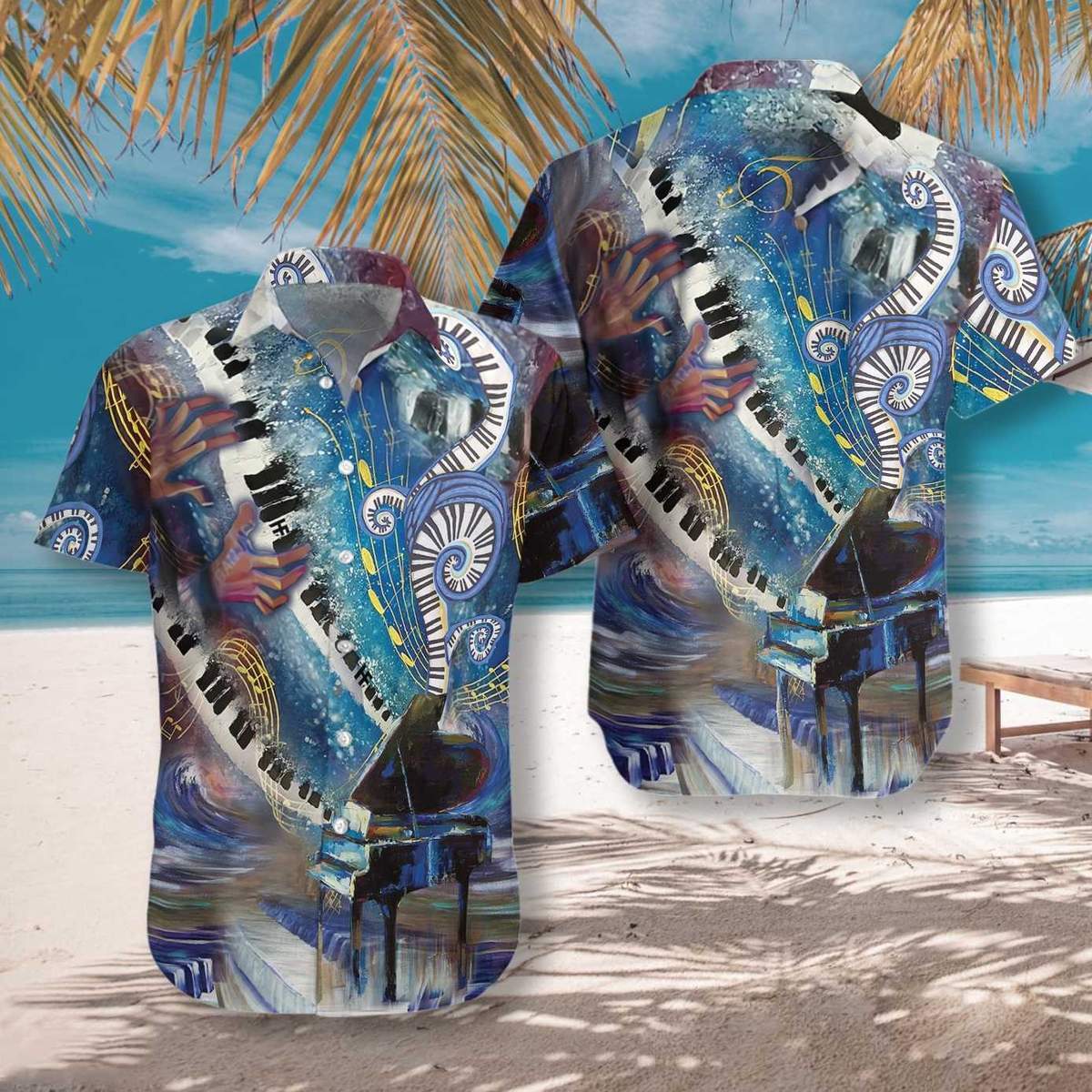 Where Words Fail Piano Melody Hawaiian Aloha Shirts #V