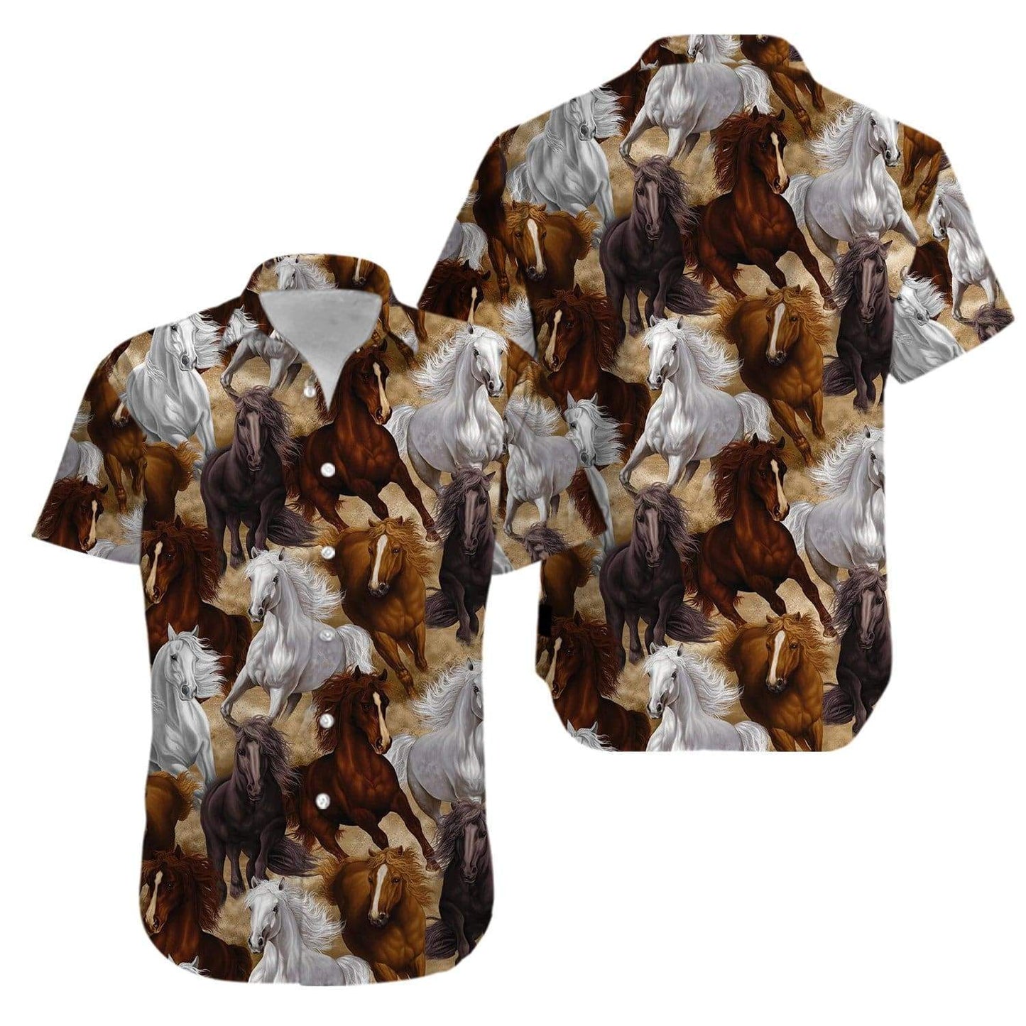 ?Beautiful Horse art Hawaiian Aloha Shirts #KV