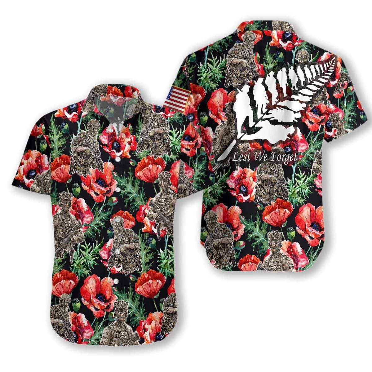 Hawaiian Aloha Shirts Veteran Less We Forget