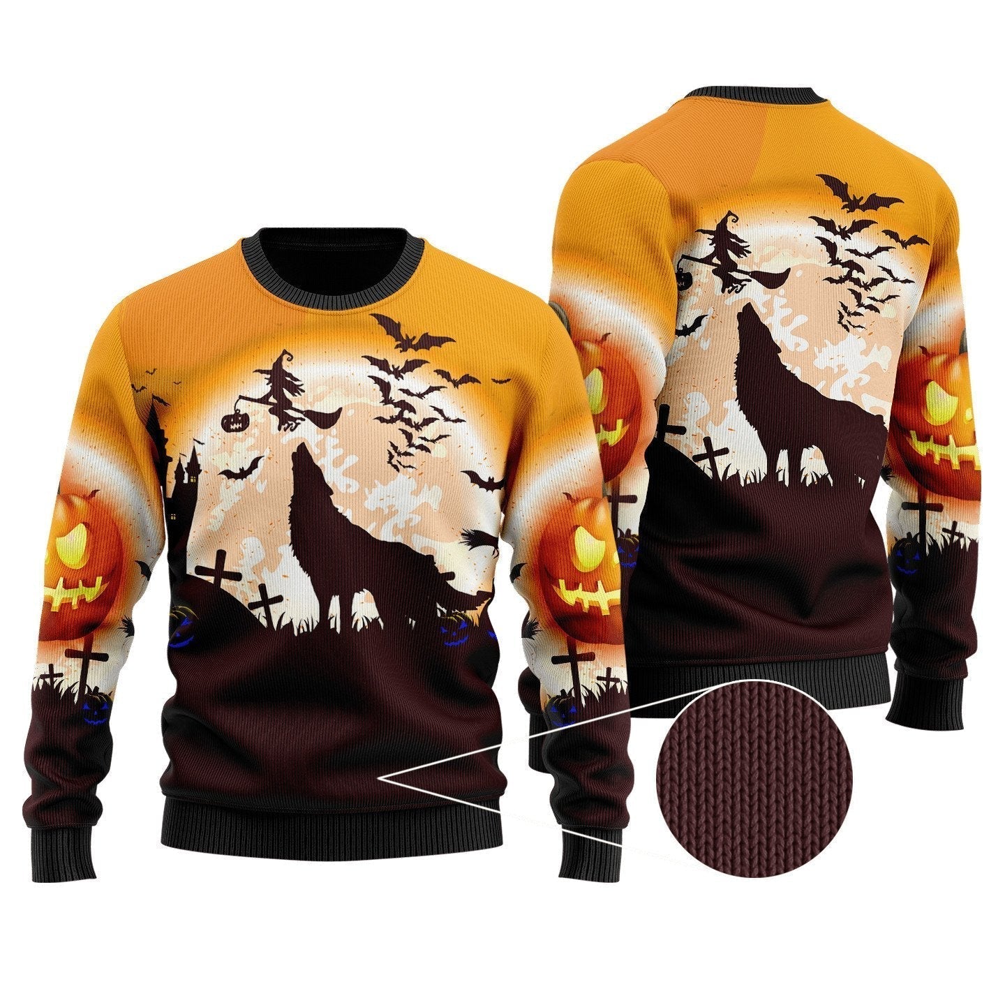 Halloween Wolf Ugly Christmas Sweater 