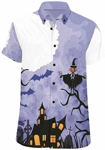 Halloween Blue Night Sky Hawaiian Shirt | For Men & Women | Adult | HW9024