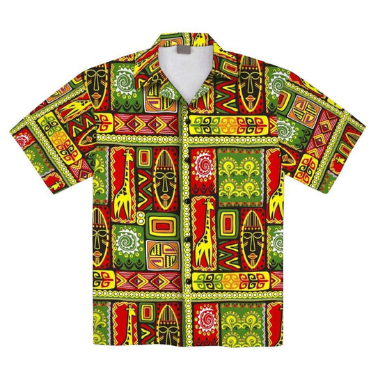 African Hot Tone Pattern Tropical Hawaiian Aloha Shirt