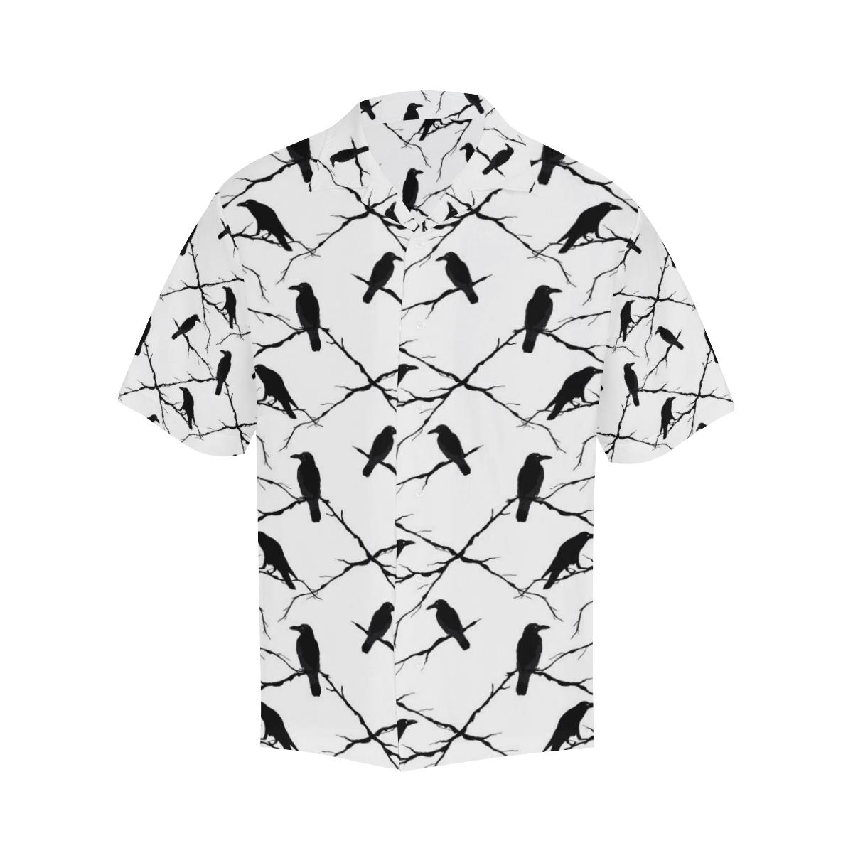 Crow Pattern Background Mens All Over Print Hawaiian Shirt