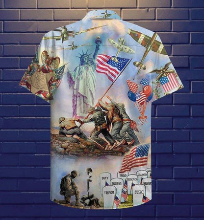 Happy Independence Day Veteran Hawaiian Shirt