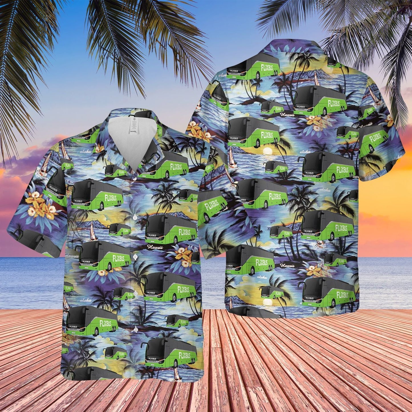 German Flixbus  Green High Quality Unisex Hawaiian Shirt For Men And Women Dhc17063186