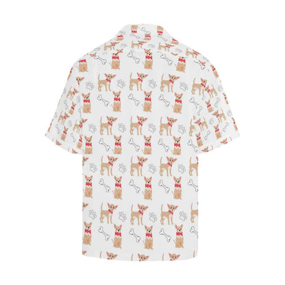 Chihuahua Bone Paw Pattern Mens All Over Print Hawaiian Shirt