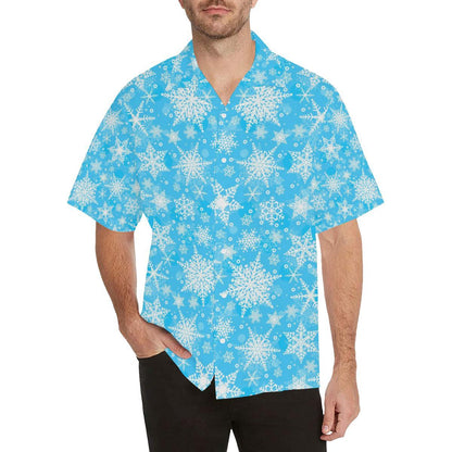 Snowflake Pattern Mens All Over Print Hawaiian Shirt