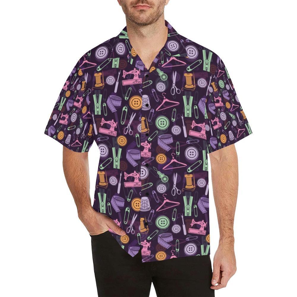 Sewing Equipment Print Design Hawaiian Shirt