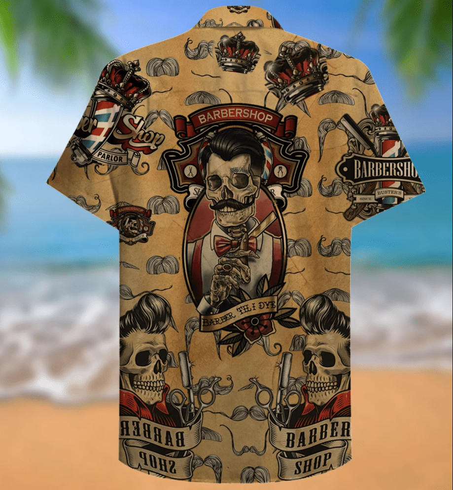 Barber Shop Skull Hawaiian Aloha Shirts #N