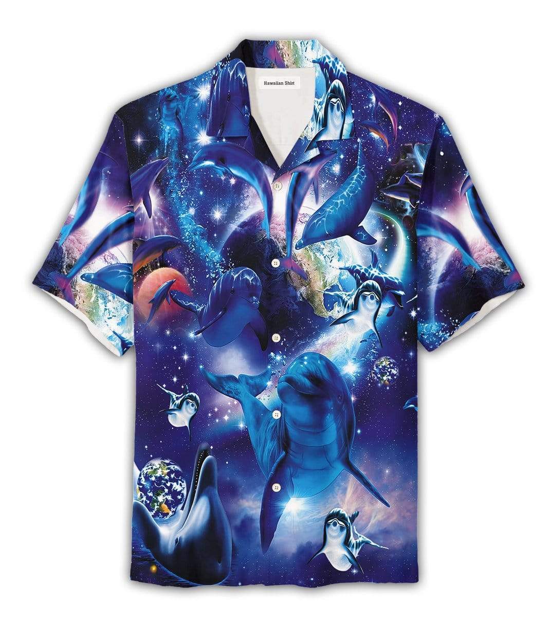 Hawaiian Aloha Shirts Galaxy Dolphins #DH