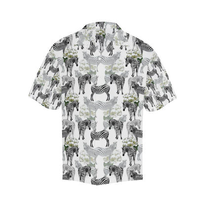 Zebra Pattern Mens All Over Print Hawaiian Shirt