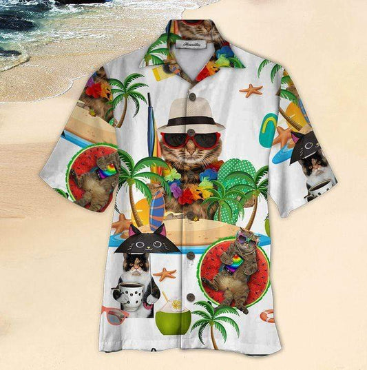 Cat Enjoy Summer Unisex Hawaiian Shirts