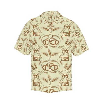 Windmill Wheat Pattern Mens All Over Print Hawaiian Shirt