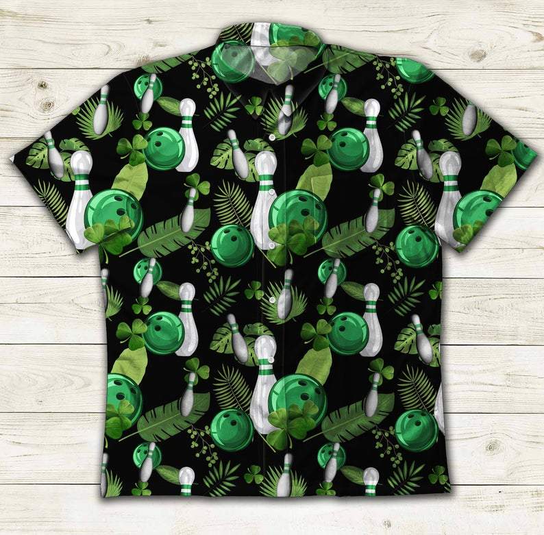 Bowling Irish Happy St. Patrick's Day Hawaiian Aloha Shirts #V