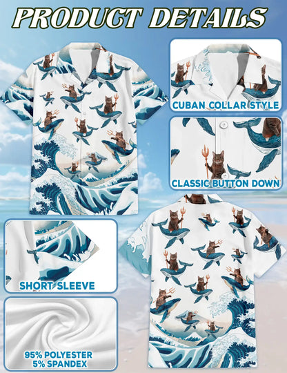Cat Riding Whale Beach Sweatshirt – Tropical 3D All Over Print Design